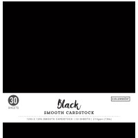 Colorbök Smooth Cardstock Black 12 x 12 inch
