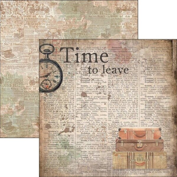 Scrapbooking Papier Time to leave  CBS001  12 x 12 inch