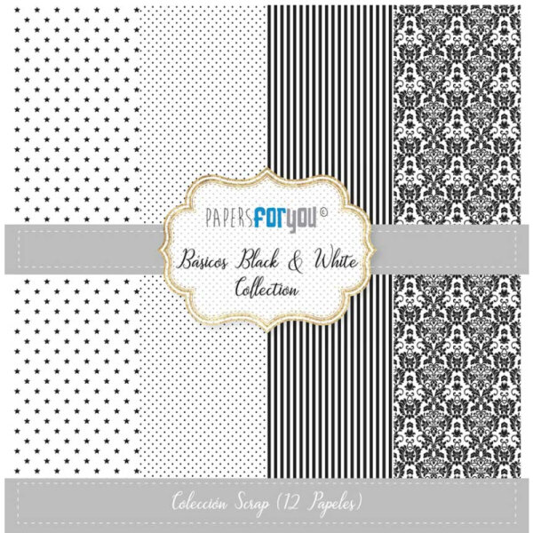 Paper for you Scrapbooking Papier Basic Black and white 12x12 inch
