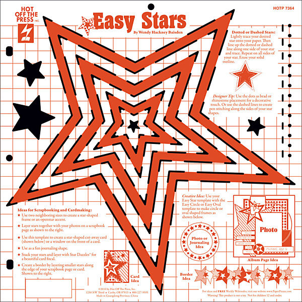 Template Easy Stars 12 x 12 inch