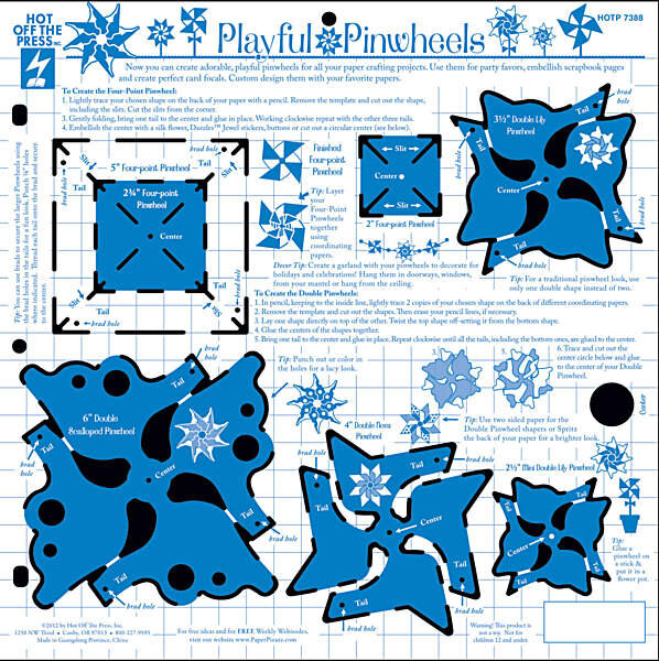 Template Playful Pinwheels 12x12 inch